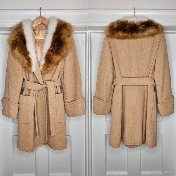 Vintage Jackets & Blazers - VTG 70s Country Pacer Coat with Fur Collar